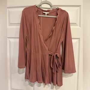 Anthropologie Eri + Ali Jersey tie front side top.